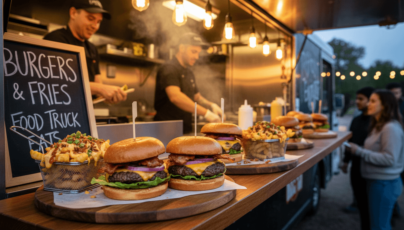 Hamburguesas frescas y papas cargadas de ELTRUCKDEDIEGO en Quillota